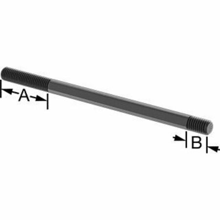 BSC PREFERRED Black-Oxide Steel Threaded on Both Ends Stud M8 x 1.25mm Thread 35mm and 12mm Thread len 140mm Long 93210A035